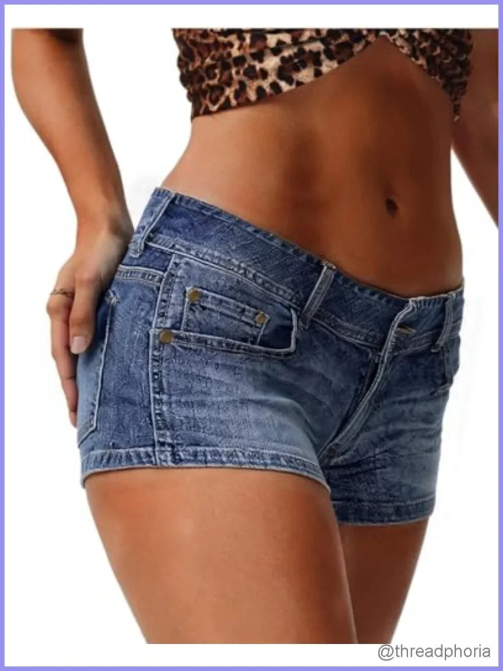 Low Rise Stretchy Denim Mini Shorts Women Y2K Slim Fit Summer